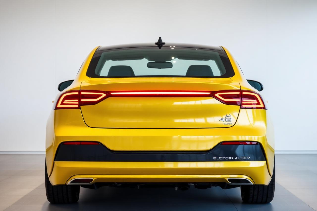 Tesla jaune — Édition Solar — Derrière